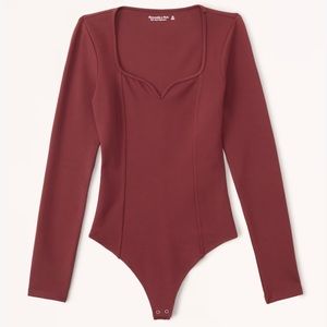 Abercrombie long-sleeve ponte sweetheart bodysuit